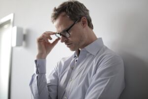 Man Wearing Black Eyeglasses
